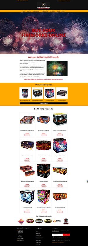 Boomtastic Fireworks Website