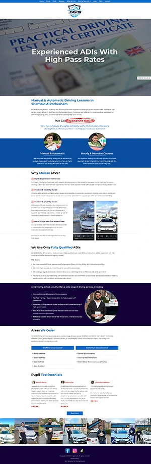 Jav's Driving School - website